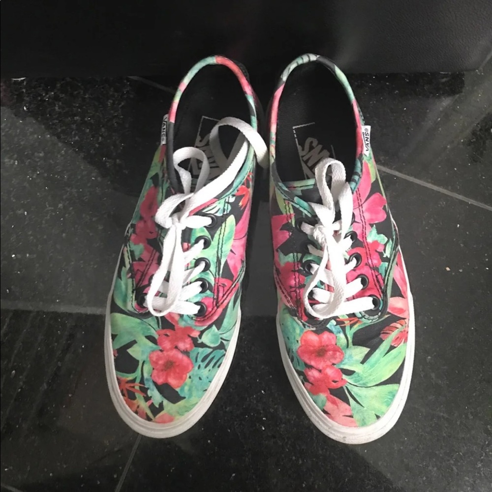 Tropical floral vans
